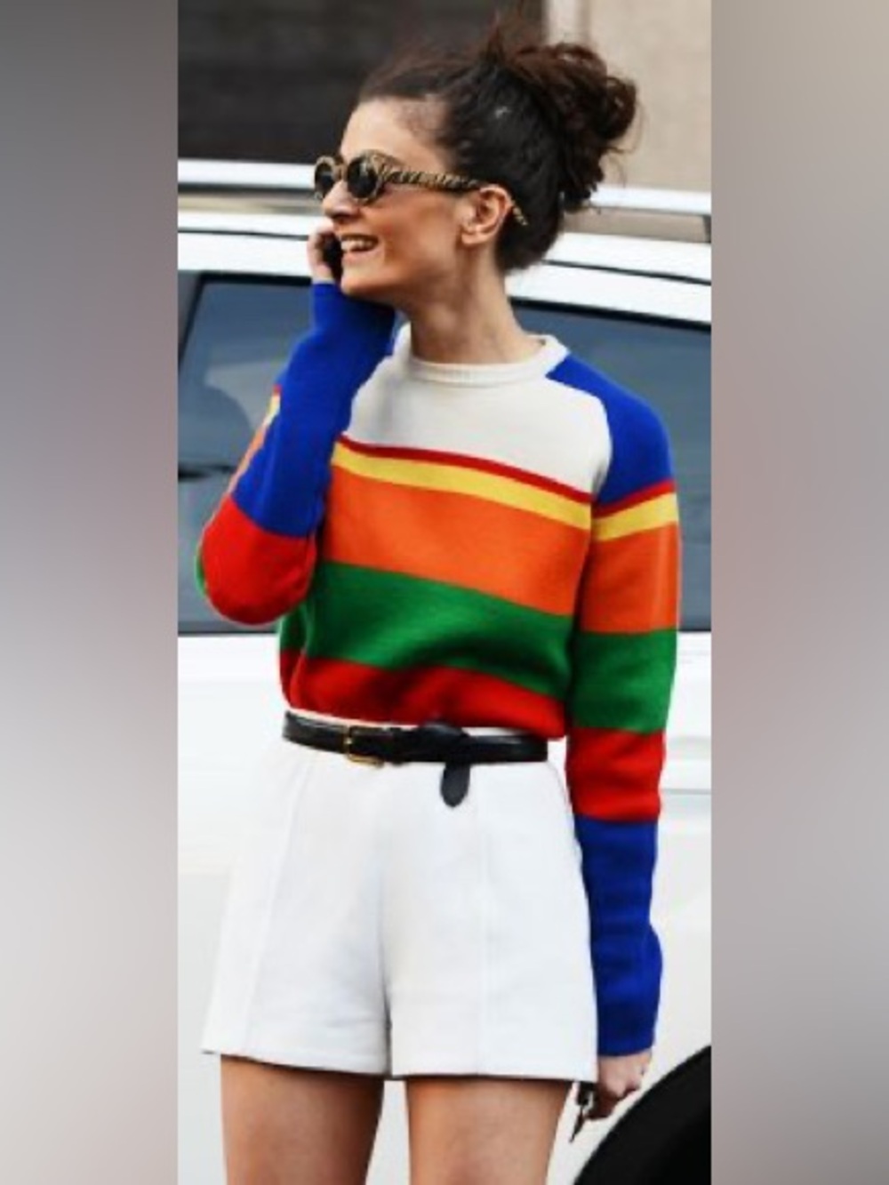 J.Crew Vintage 80s 90s Color Block Wool Striped Oarsman Sweater L